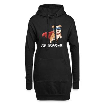 Superhelden Hund Cape - Hoodie-Kleid - Schwarz - Vorne