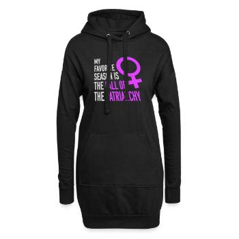My favorite season is the fall of the patriarchy - Hoodie-Kleid - Schwarz - Vorne