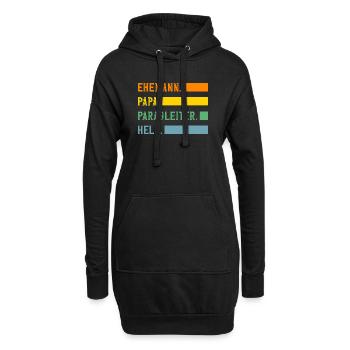mari papa parapente aventure parapente - Sweat-shirt à capuche long Femme - noir - Devant