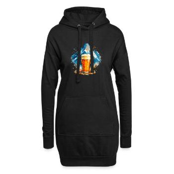 Bier im Berggipfel Aquarell - Hoodie-Kleid - Schwarz - Vorne