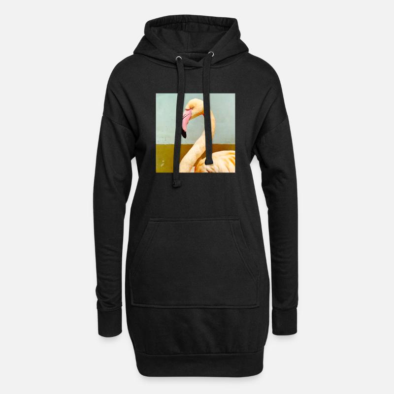 Flamingo  - Hoodie-Kleid - Schwarz