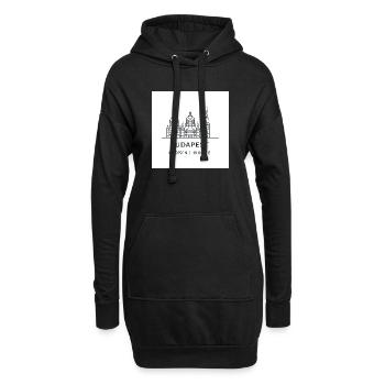 Budapest Linienkunst Silhouette Wahrzeichen - Hoodie-Kleid - Schwarz - Vorne