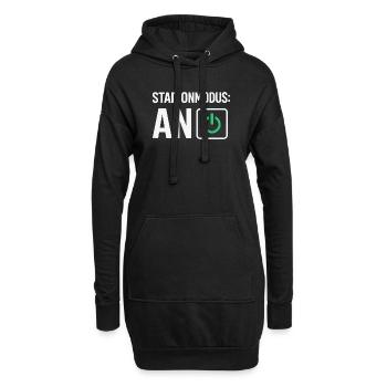 Stadionmodus: AN – Fußballfan Design - Hoodie-Kleid - Schwarz - Vorne