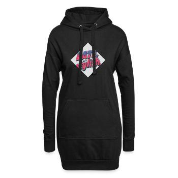 Tardif mais chic – style rétro - Sweat-shirt à capuche long Femme - noir - Devant