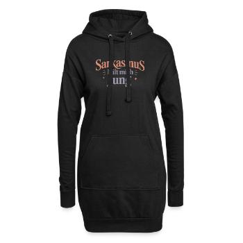 Sarkasmus hält mich jung - Hoodie-Kleid - Schwarz - Vorne