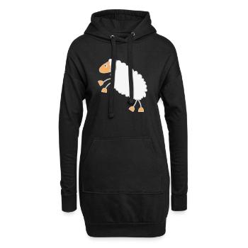 Conception de dessin animé de mouton moelleux - Sweat-shirt à capuche long Femme - noir - Devant