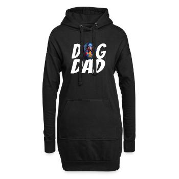 Dackel Hund Papa Aquarell Design Weiner Hund - Hoodie-Kleid - Schwarz - Vorne