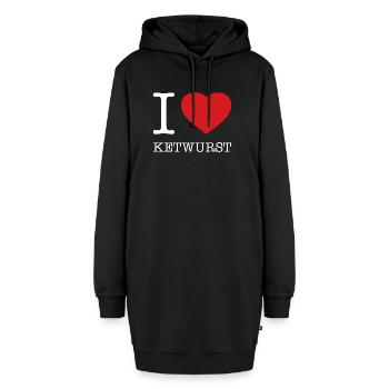 I love Ketwurst - Hoodie-Kleid - Schwarz - Vorne
