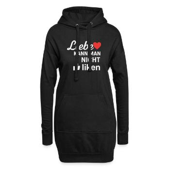 Liebe kann man nicht liken Spruch Design - Hoodie-Kleid - Schwarz - Vorne