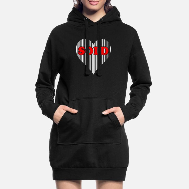 Herz Barcode Liebe – Sold Code Strichcode Geschenk Hoodie-Kleid