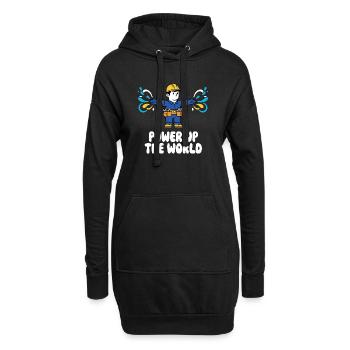 Power Up Die Welt Arbeiter - Hoodie-Kleid - Schwarz - Vorne