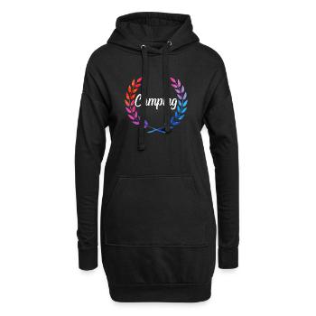 Camping Color Laurel Script - Hoodie Dress - black - Front