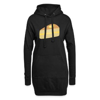 Zitronenscheibe Mohnkuchen Dessert Zitrus - Hoodie-Kleid - Schwarz - Vorne