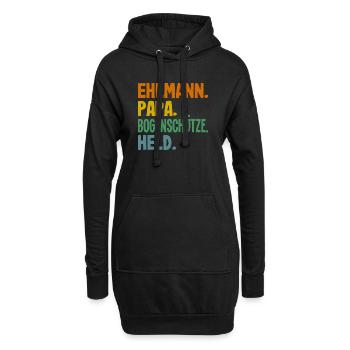Bogenschießen Bogenschütze Geschenk - Hoodie-Kleid - Schwarz - Vorne