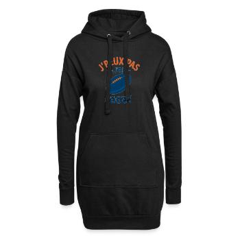 J'peux pas j'ai rugby - Sweat-shirt à capuche long Femme - noir - Devant