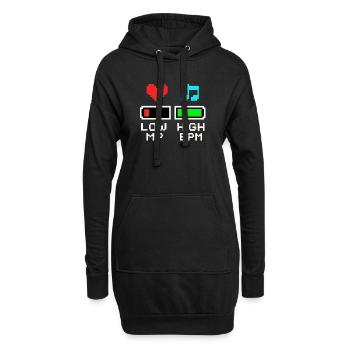 NIEDRIGE MP HOHE BPM Pixel Art Gaming Musik - Hoodie-Kleid - Schwarz - Vorne