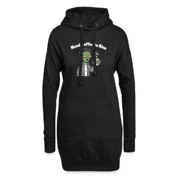 Coffee Zombie Motif Pullover Hoodie - Hoodie Dress - black - Front
