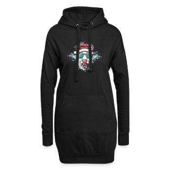 Kuh Weihnachten Lustig - Hoodie-Kleid - Schwarz - Vorne