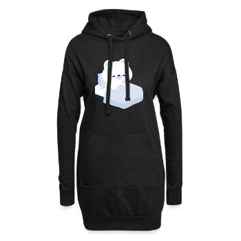 Ours polaire rêveur sur un lit douillet - Sweat-shirt à capuche long Femme - noir - Devant