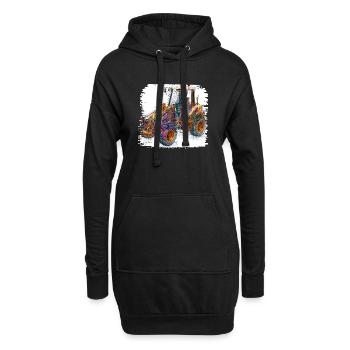 Neonlinien Konstruktionsbagger - Hoodie-Kleid - Schwarz - Vorne