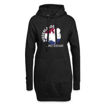 Amsterdam - Sweat-shirt à capuche long Femme - noir - Devant