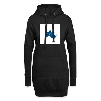 Gute Vibes Blau Logo - Sweat-shirt à capuche long Femme - noir - Devant