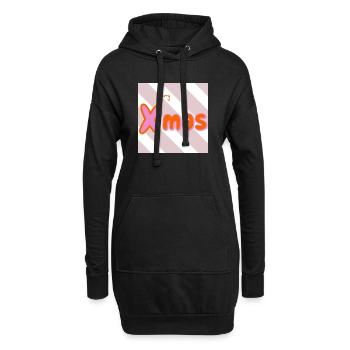 Merry Xmas Groovy Typo - Hoodie-Kleid - Schwarz - Vorne