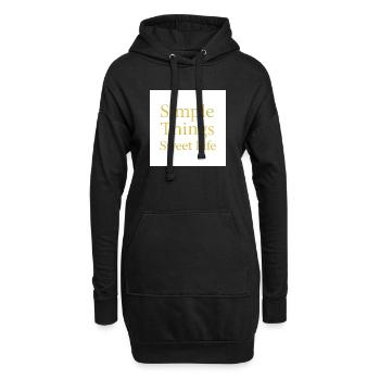 Simple Things Sweet Life (Édition Or) - Sweat-shirt à capuche long Femme - noir - Devant