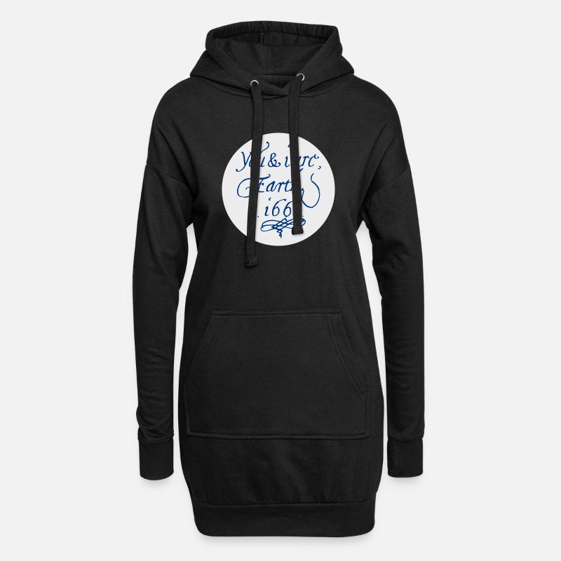 Du und ich sind Erde 1661 - Hoodie-Kleid - Schwarz