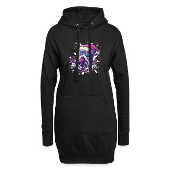 Méduse Noël drôle - Sweat-shirt à capuche long Femme - noir - Devant