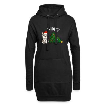 Lumières de Noël Annyoed Cat - Sweat-shirt à capuche long Femme - noir - Devant