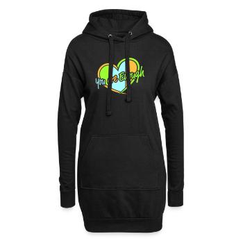 You Are Enough Selbstliebe Motivationsspruch Zitat - Hoodie-Kleid - Schwarz - Vorne