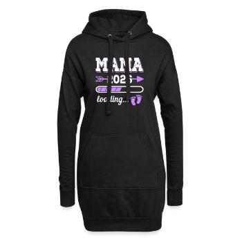 Mama 2026 Loading Schwangerschaft Geschenkidee - Hoodie-Kleid - Schwarz - Vorne