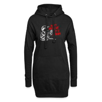 Es ist ein Trick - Hoodie-Kleid - Schwarz - Vorne