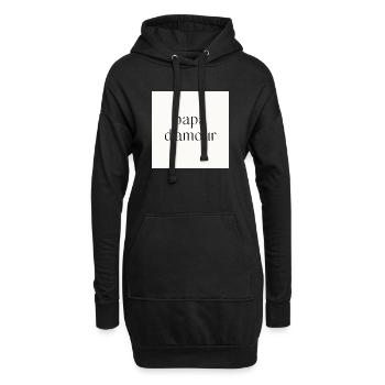 Papa d'amour - Sweat-shirt à capuche long Femme - noir - Devant