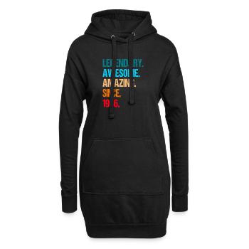 40e anniversaire 1986 - Sweat-shirt à capuche long Femme - noir - Devant