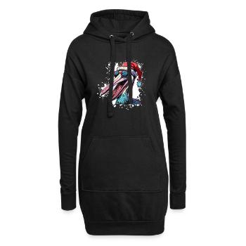 Pelikan Vogel Weihnachten Lustig - Hoodie-Kleid - Schwarz - Vorne