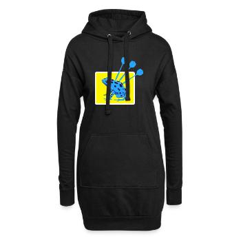 Lustiges DARTS und PFEILGIFTFROSCH Design - Hoodie-Kleid - Schwarz - Vorne