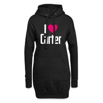 I Love Carter Pinkes Herz Ich liebe Carter - Hoodie-Kleid - Schwarz - Vorne