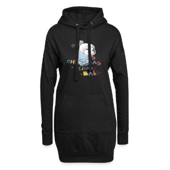  Weihnachtszeit  - Hoodie-Kleid - Schwarz - Vorne