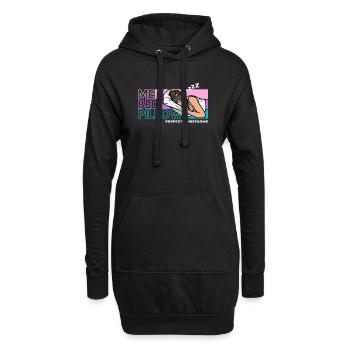Moi lit oreiller rêve illustration - Sweat-shirt à capuche long Femme - noir - Devant