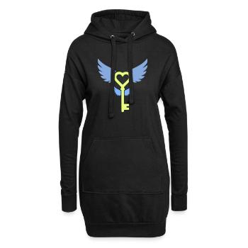 Clé du cœur | Symbole de l’amour et de la romance - Sweat-shirt à capuche long Femme - noir - Devant