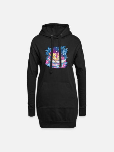 Teddy Boottraum Unter Sternenhimmel - Hoodie-Kleid - Schwarz