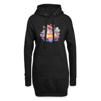Schläfrige Maus im Honigwald - Hoodie-Kleid - Schwarz - Vorne