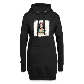 Retro Weihnachten Pin-Up T-Shirt - Hoodie-Kleid - Schwarz - Vorne