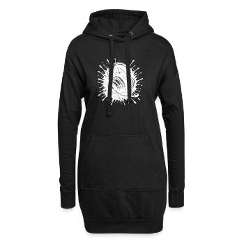 Micro allumé, jeu allumé, Team Talk prêt, monde éteint - Sweat-shirt à capuche long Femme - noir - Devant
