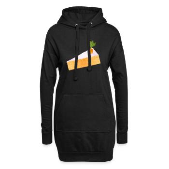 Gâteau aux carottes moelleux avec une décoration amusante - Sweat-shirt à capuche long Femme - noir - Devant