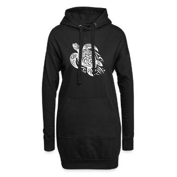 La tradition rencontre le tatouage de tortue moderne - Sweat-shirt à capuche long Femme - noir - Devant
