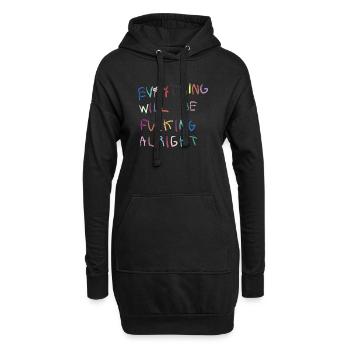 Everything will be alright bunt  - Hoodie-Kleid - Schwarz - Vorne