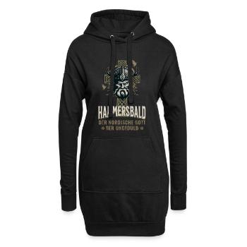 Hammersbald - Dieu viking drôle de l’impatience - Sweat-shirt à capuche long Femme - noir - Devant